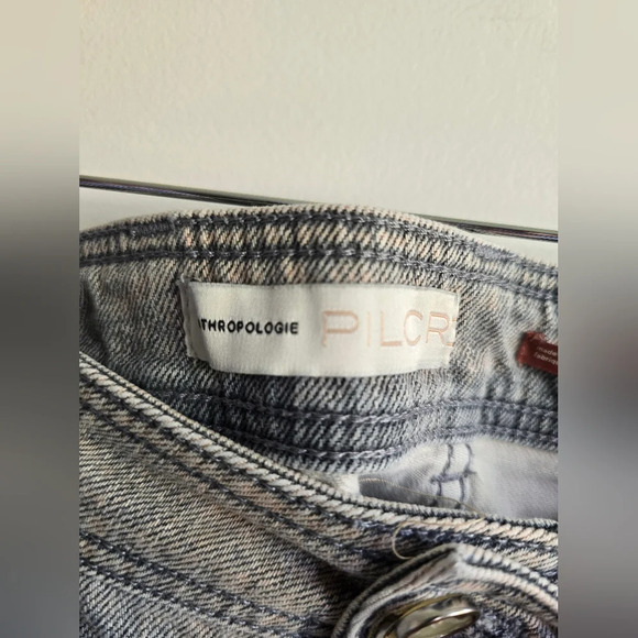 ANTHROPOLOGIE Pilcro Ultra High Rise Cropped Jeans,Grey/Peach Acid Wash, Size 26 - Picture 10 of 11